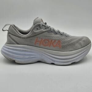 Hoka One Women's Bondi 8 1127952 HMLR Gray Running Shoes Sneakers Size 8.5B